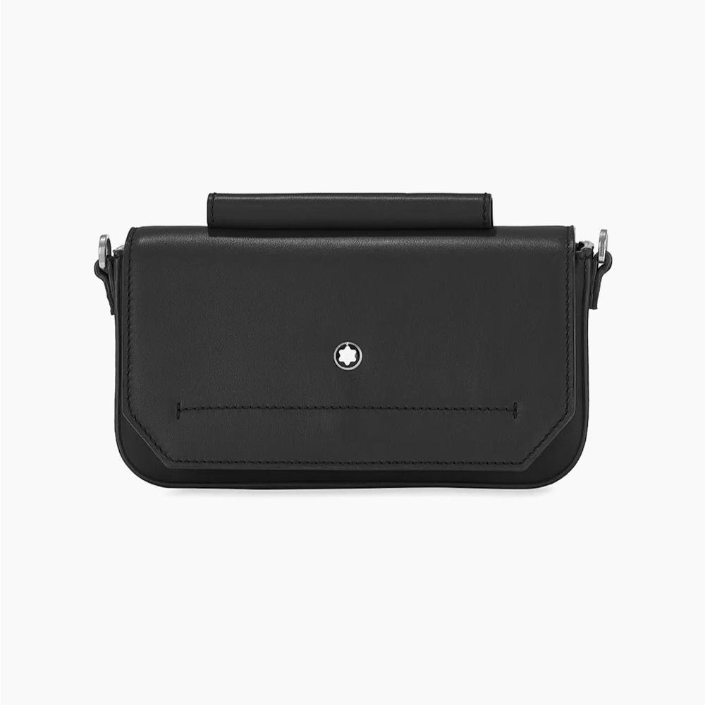 NEW MONTBLANC BLACK LEATHER MINI BAG CROSSBODY UNISEX